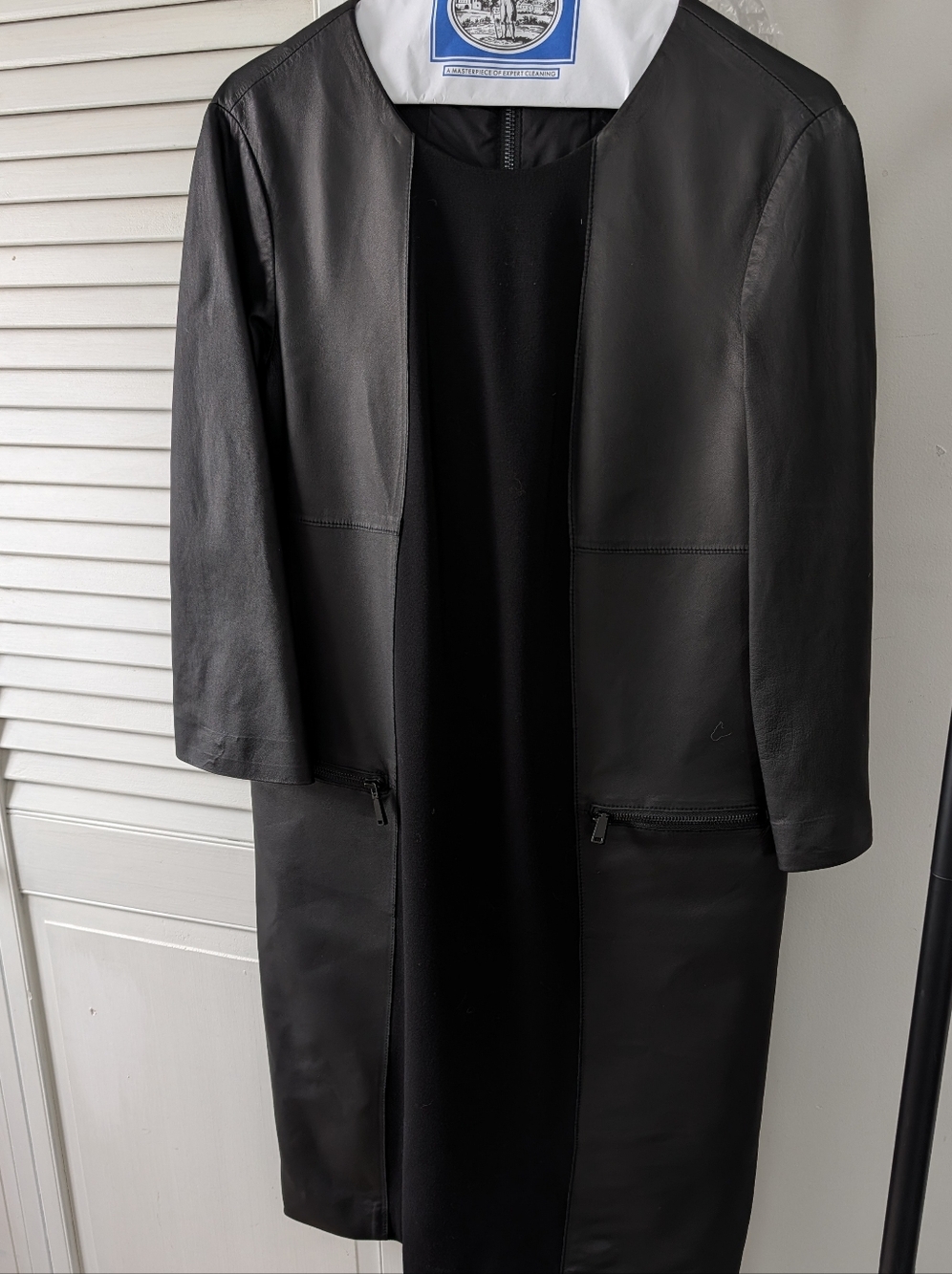 Worth Black Jacket with Leather Trim